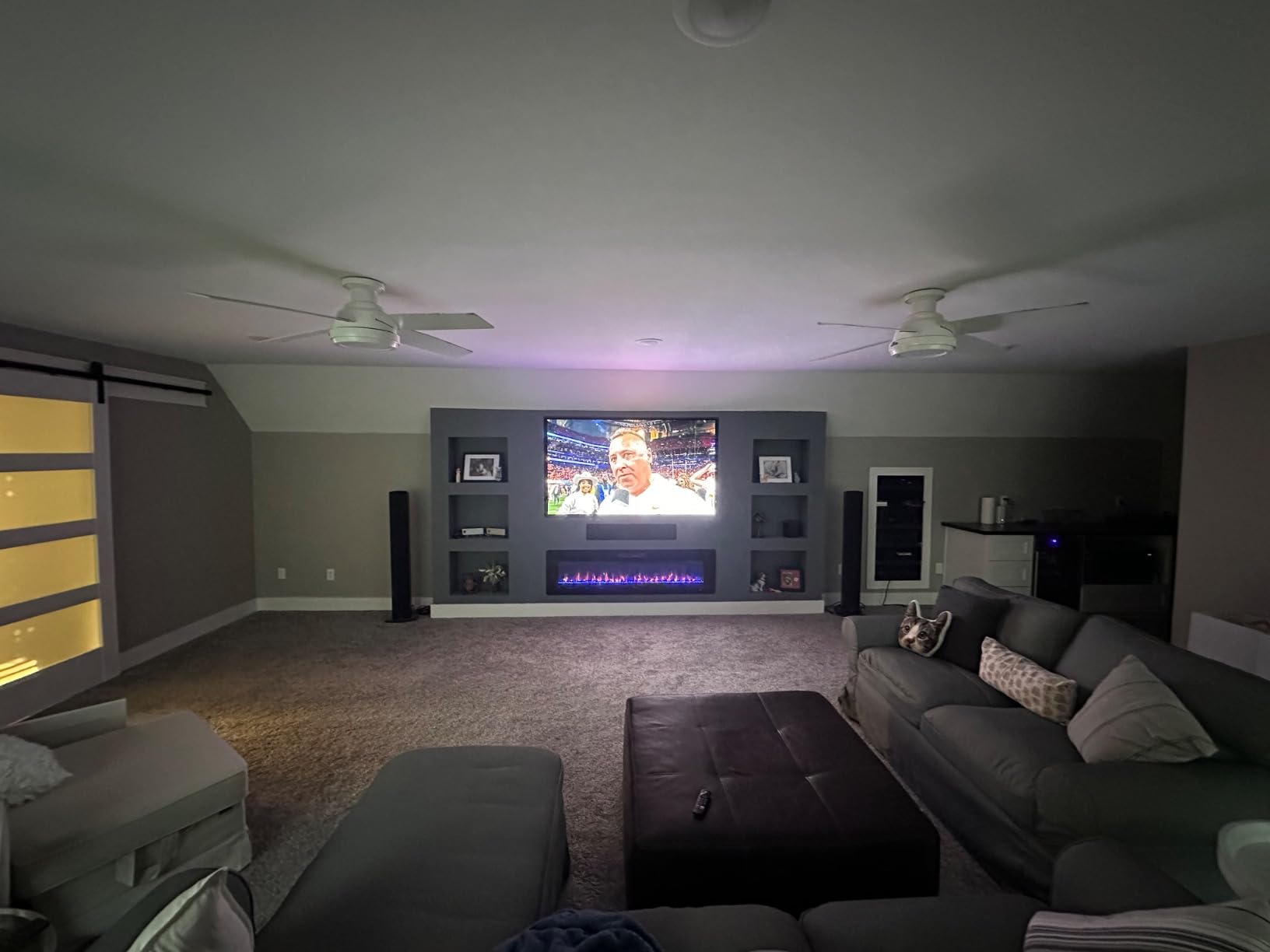 R.W.FLAME Electric Fireplace 50 inch Recessed and Wall Mounted,The Thinnest FireplaceLow Noise, Fit for 2 x 6 Stud, Remote Control with Timer,Touch Screen,Adjustable Flame Colors and Speed customer photo 1