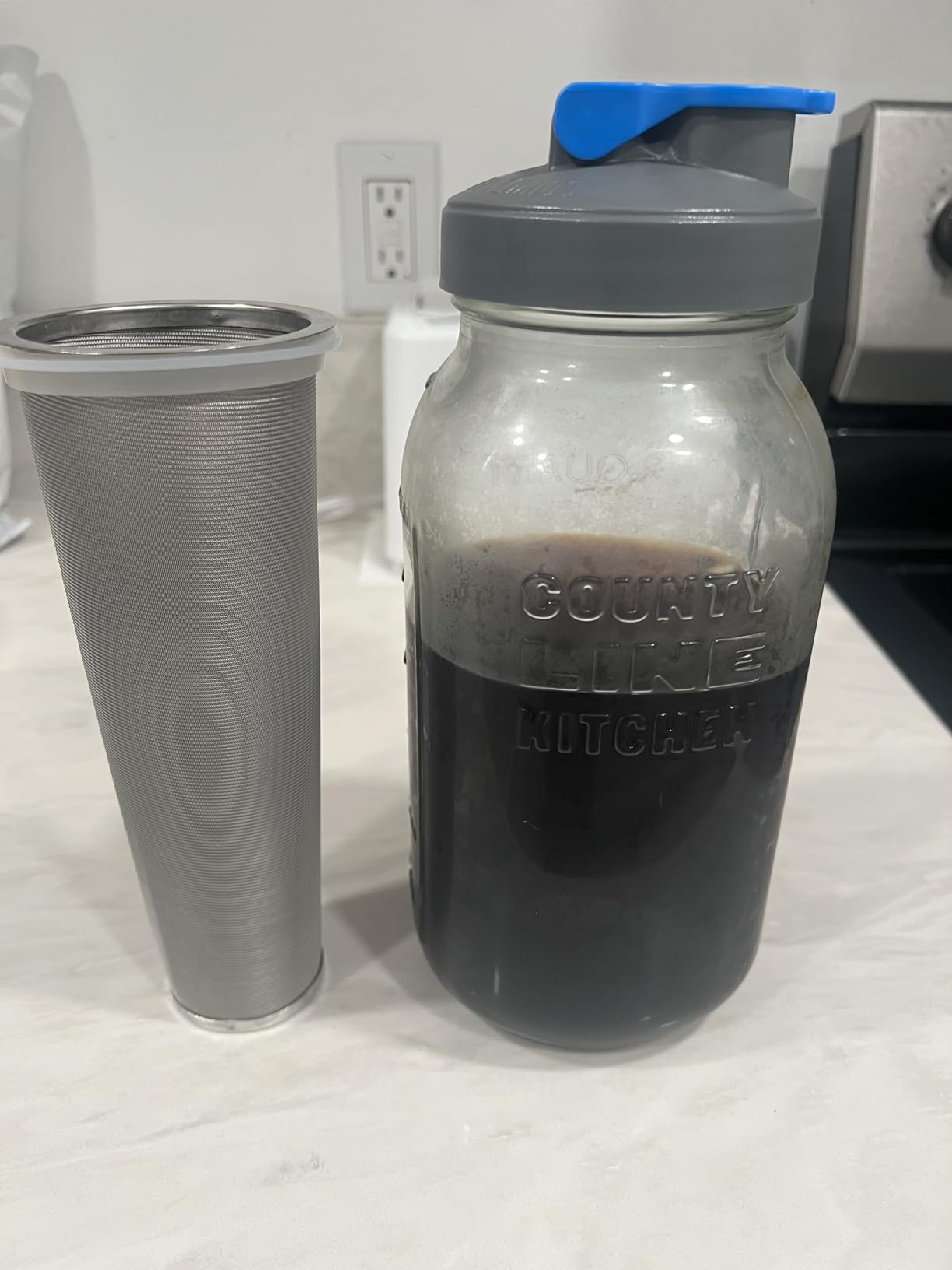 County Line Kitchen 64oz Cold Brew Coffee Maker with Leak Proof Lid - Gray customer photo 2