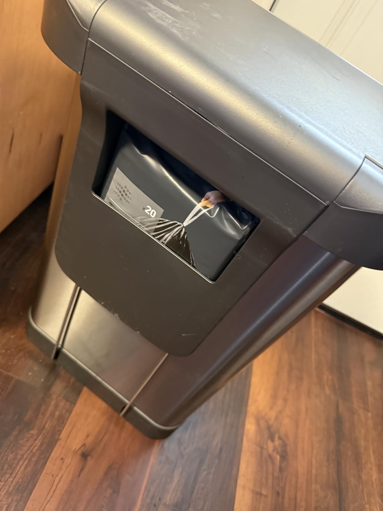 simplehuman 45 Liter / 12 Gallon Liter Rectangular Hands-Free Kitchen Step Trash Can with Soft-Close Lid, Brushed Stainless Steel with Plastic Lid customer photo 1
