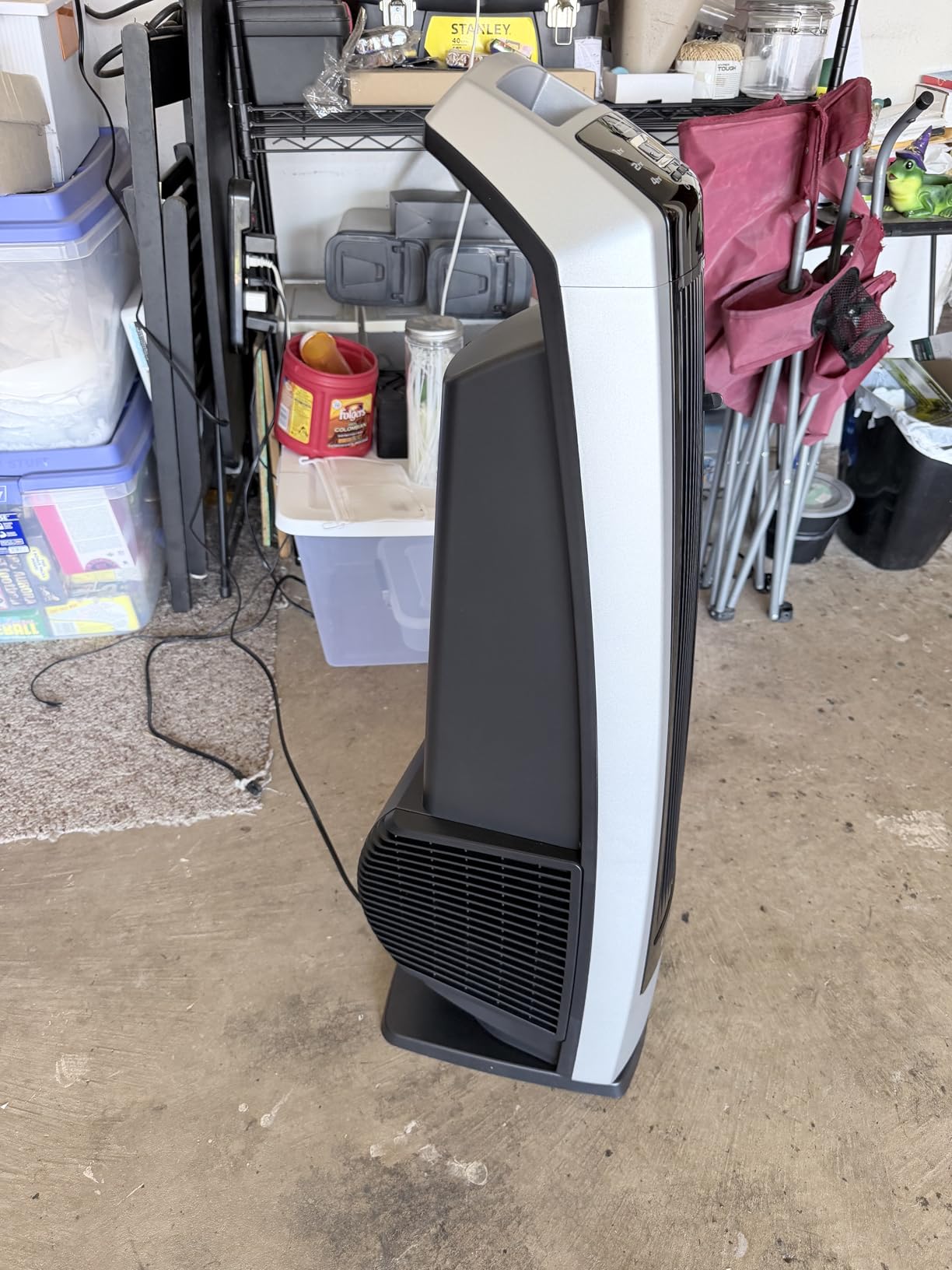 Lasko High Velocity Oscillating Tower Fan for Bedroom, Garage, Basement, and Gym with Remote Control, Timer, 3 Powerful Speeds, 35