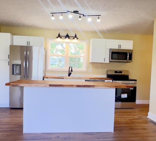 Unicozin LED 4 Light Track Lighting Kit, 24.8'' Matt Nickel 4 Way Ceiling Spot Lighting, Flexibly Rotatable Head, Modern Track Light Included 4 x LED GU10 Bulb (4W, Daylight White 5000K, 400LM) customer photo 1