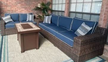 Signature Design by Ashley Grasson Lane Outdoor Wicker Cocktail Table with Aluminum Frame, Brown customer photo 1