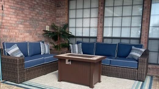 Signature Design by Ashley Grasson Lane Outdoor Wicker Cocktail Table with Aluminum Frame, Brown customer photo 2