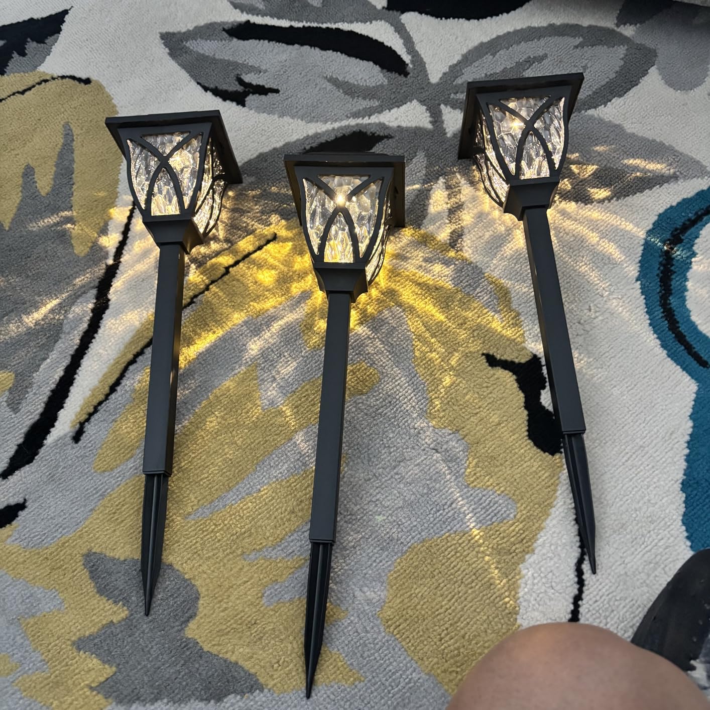 GIGALUMI 6 Pack Solar Lights Outdoor Waterproof, LED Solar Garden Lights, Outdoor Decorations, Garden Decor for Yard, Patio, Landscape, Planter, Walkway (Warm White) customer photo 1