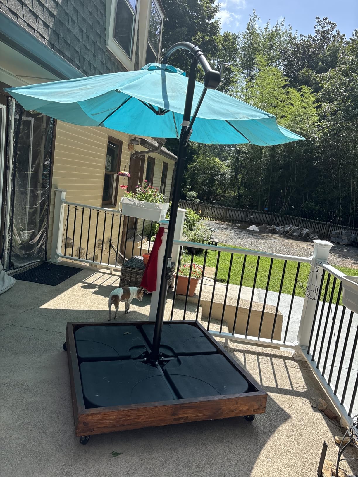 Best Choice Products 10ft Offset Cantilever Hanging Market Patio Umbrella, 8 Sturdy Ribs, Easy Adjustment - Sky Blue customer photo 2