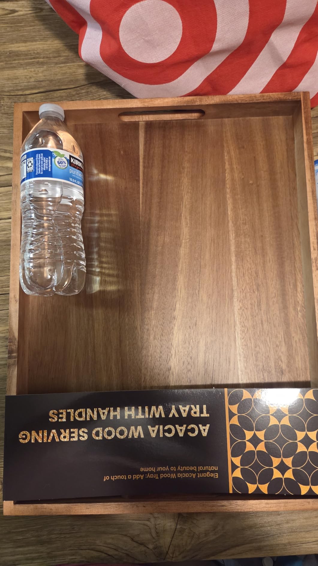 Acacia Wood Serving Tray with Handles (17 Inches) - Decorative Serving Trays Platter for Breakfast in Bed, Lunch, Dinner, Appetizers, Patio, Ottoman, Coffee Table, BBQ, Party -Great for Lap &Couch customer photo 1