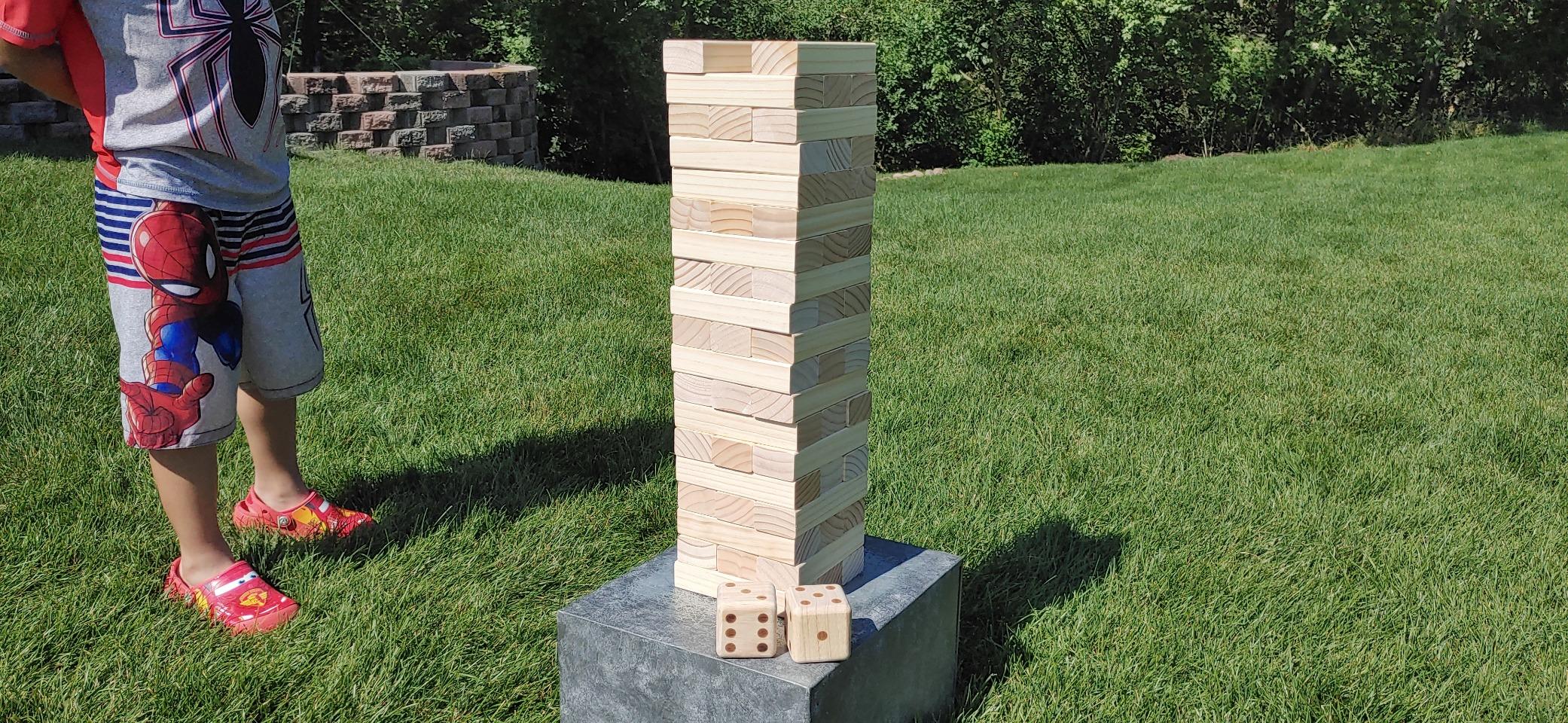 Giant Tumble Tower Games for Kids and Adults 57 Blocks New Zealand Pine Wooden Blocks Stacking to Over 4.2FT Family Game for Indoors Outdoors Yard Games for Family customer photo 1