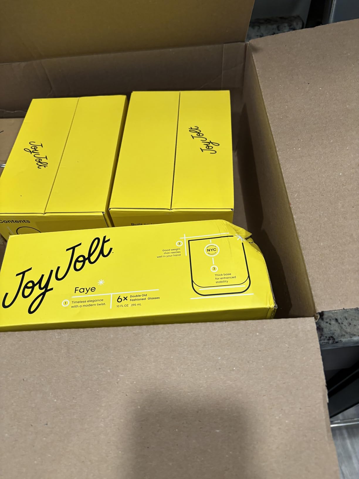 JoyJolt Faye 13oz Highball Glasses, 6pc Tall Glass Sets. Lead-Free Crystal Drinking Glasses. Water Glasses, Mojito Glass Cups, Tom Collins Bar Glassware, and Mixed Drink Cocktail Glass Set customer photo 2