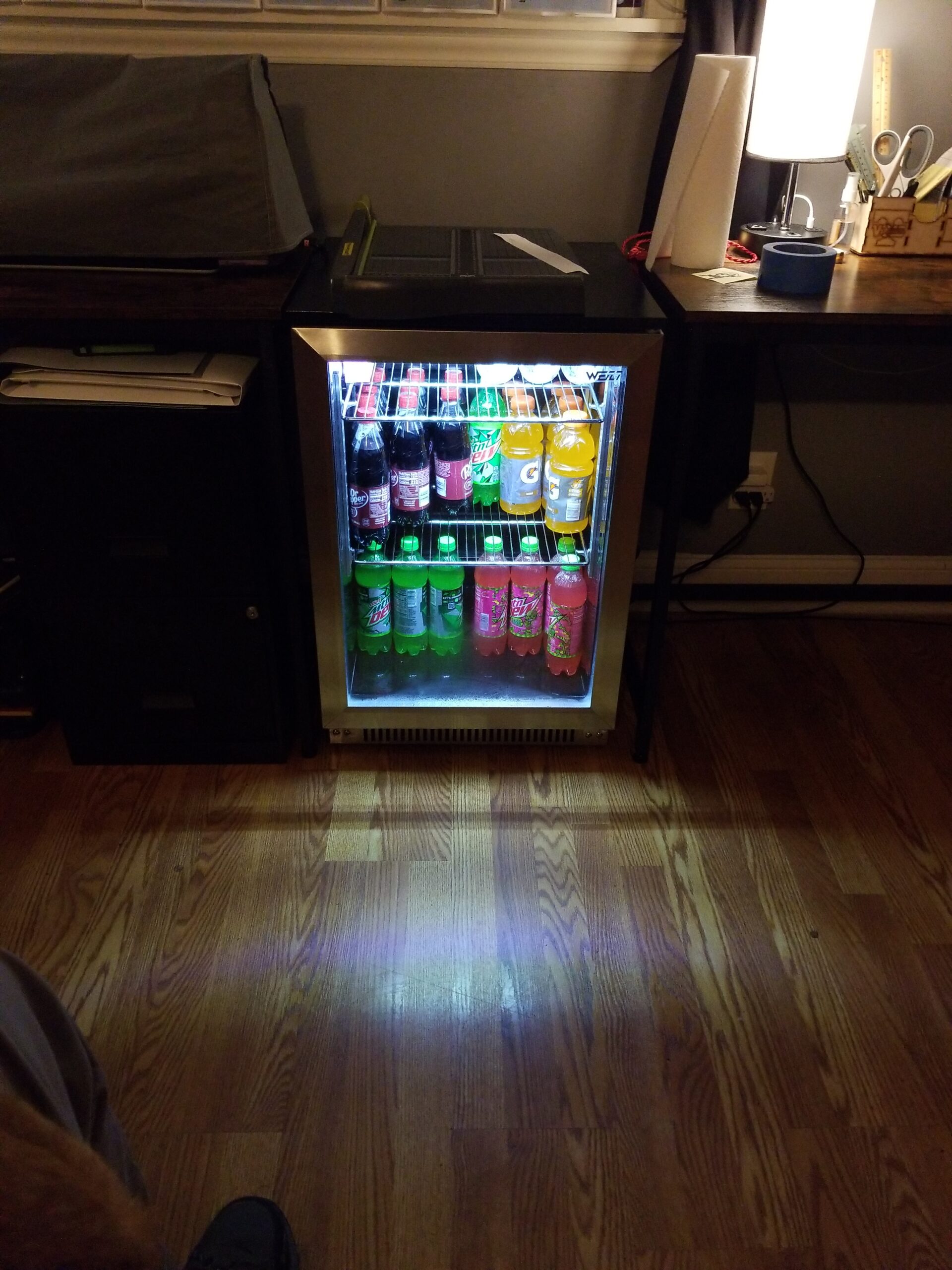 Weili 20 Inch Built in Beverage Refrigerator with Lock, Under Counter or Freestanding 120 Can Soda Beer Drink Cooler Fridge with Stainless Steel and Glass Door customer photo 2