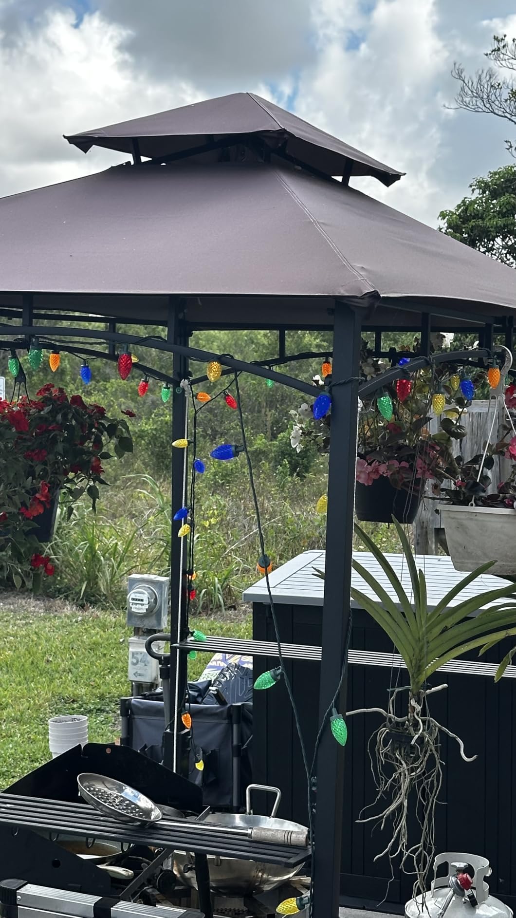 ABCCANOPY 8x5 Grill Gazebo - Outdoor BBQ Canopy Shelter with Led Light for Patio Backyard Grilling (Khaki) customer photo 1