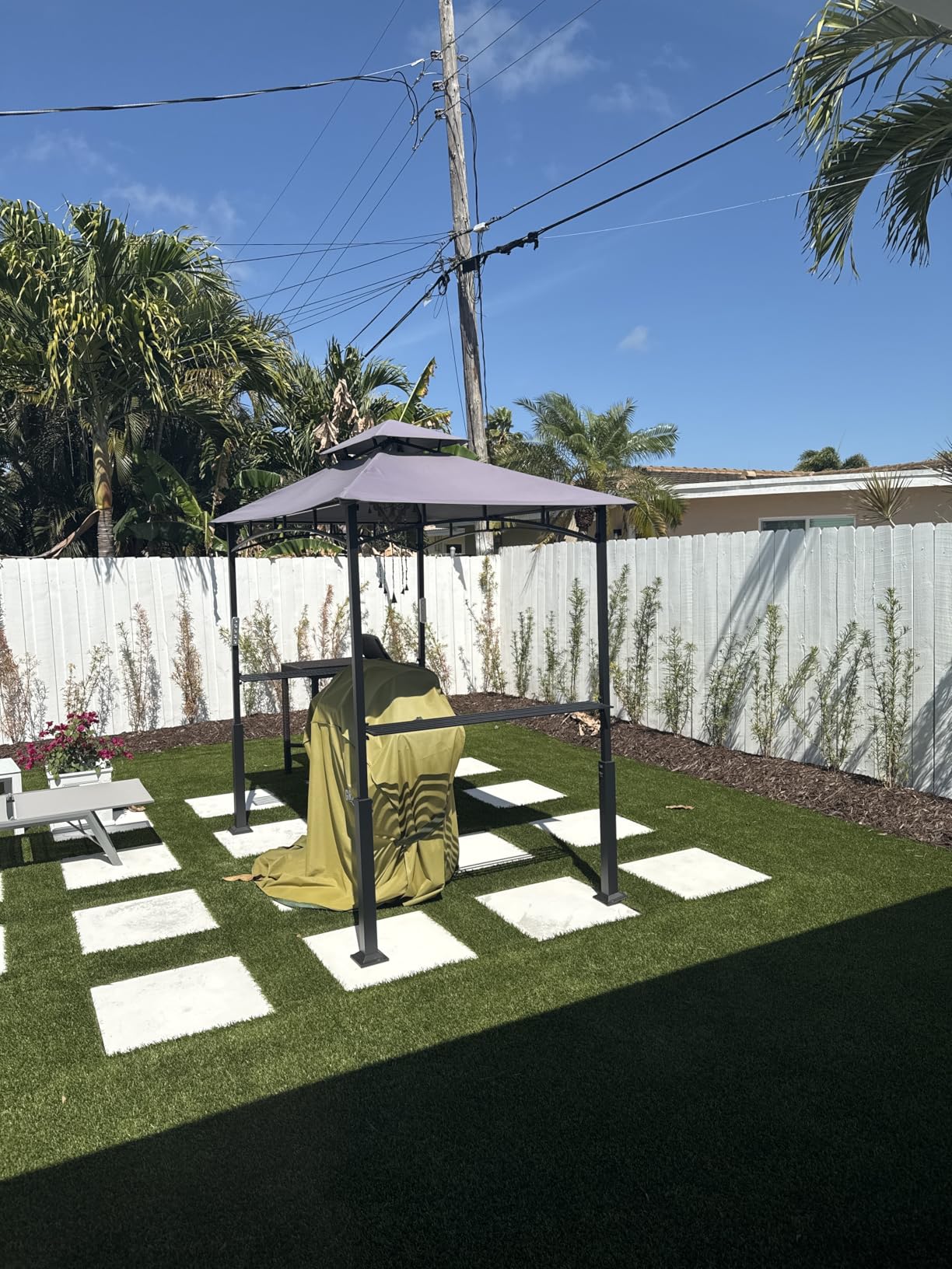 ABCCANOPY 8x5 Grill Gazebo - Outdoor BBQ Canopy Shelter with Led Light for Patio Backyard Grilling (Khaki) customer photo 2