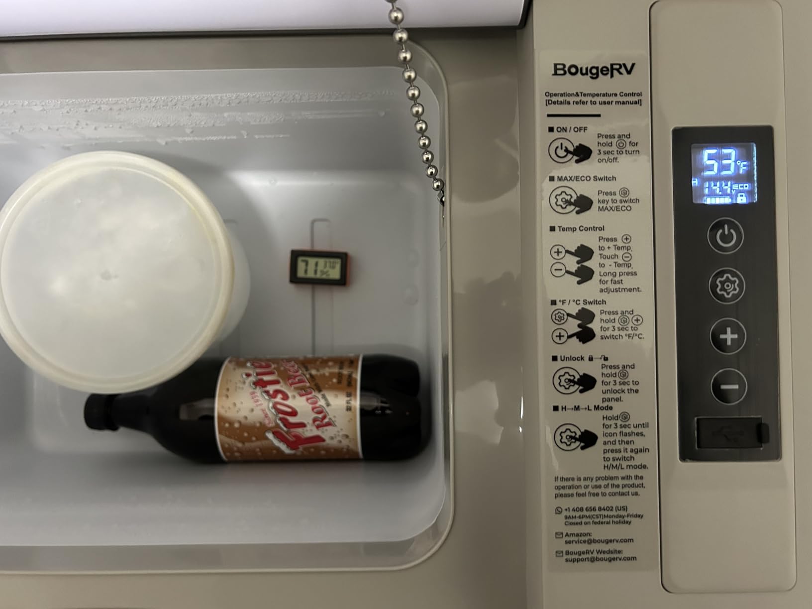BougeRV 12 Volt Refrigerator 12V Car Fridge 23 Quart Portable Freezer Compressor Cooler 12/24V DC 110~240 Volt AC for Truck Van RV Camper SUV Travel Camping Road Trips Tailgating -7℉~50℉ customer photo 2