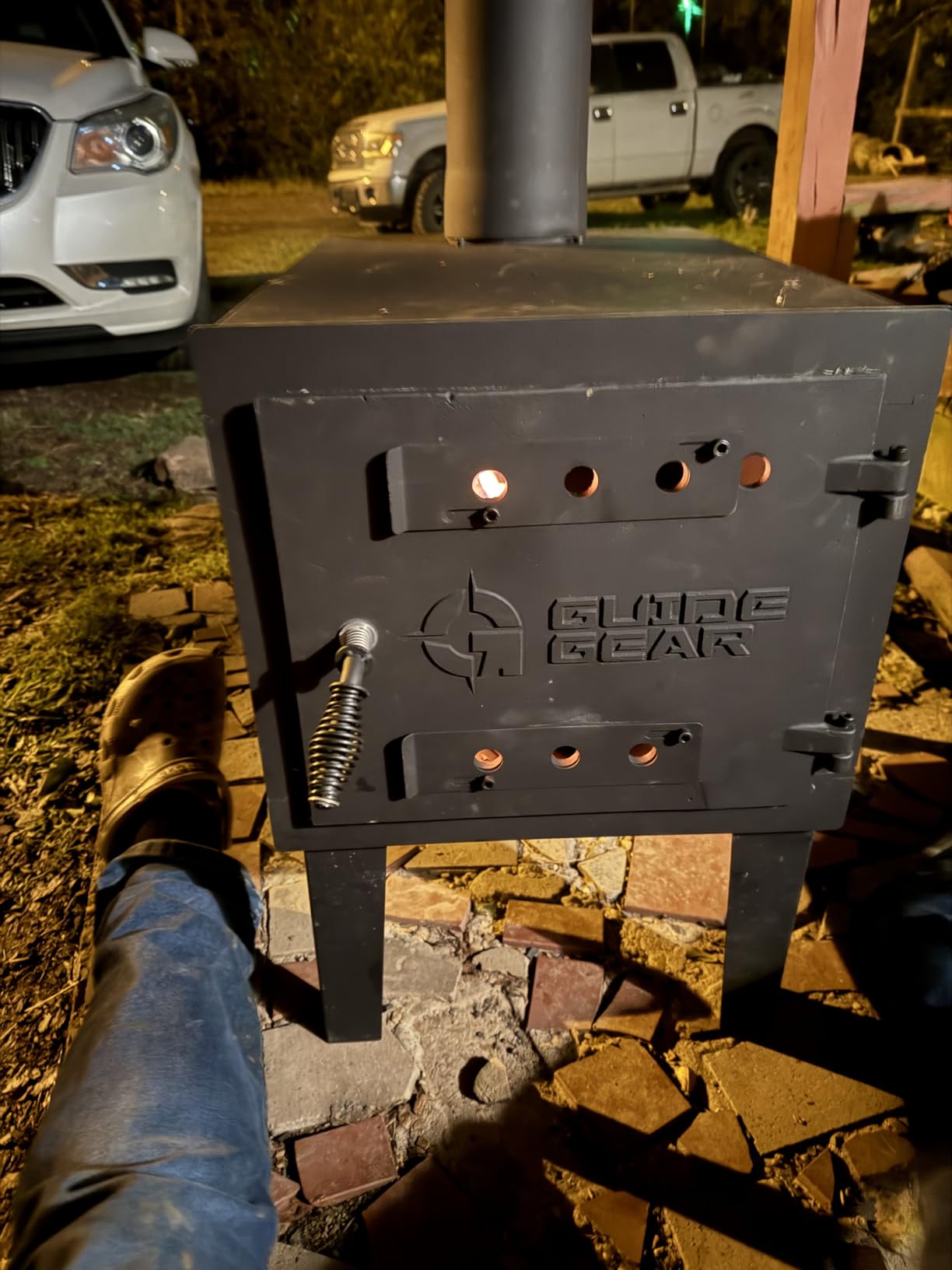 Guide Gear Large Outdoor Wood Burning Stove Portable with Chimney Pipe for Cooking, Camping, Tent, Hiking, Fishing, Backpacking customer photo 2