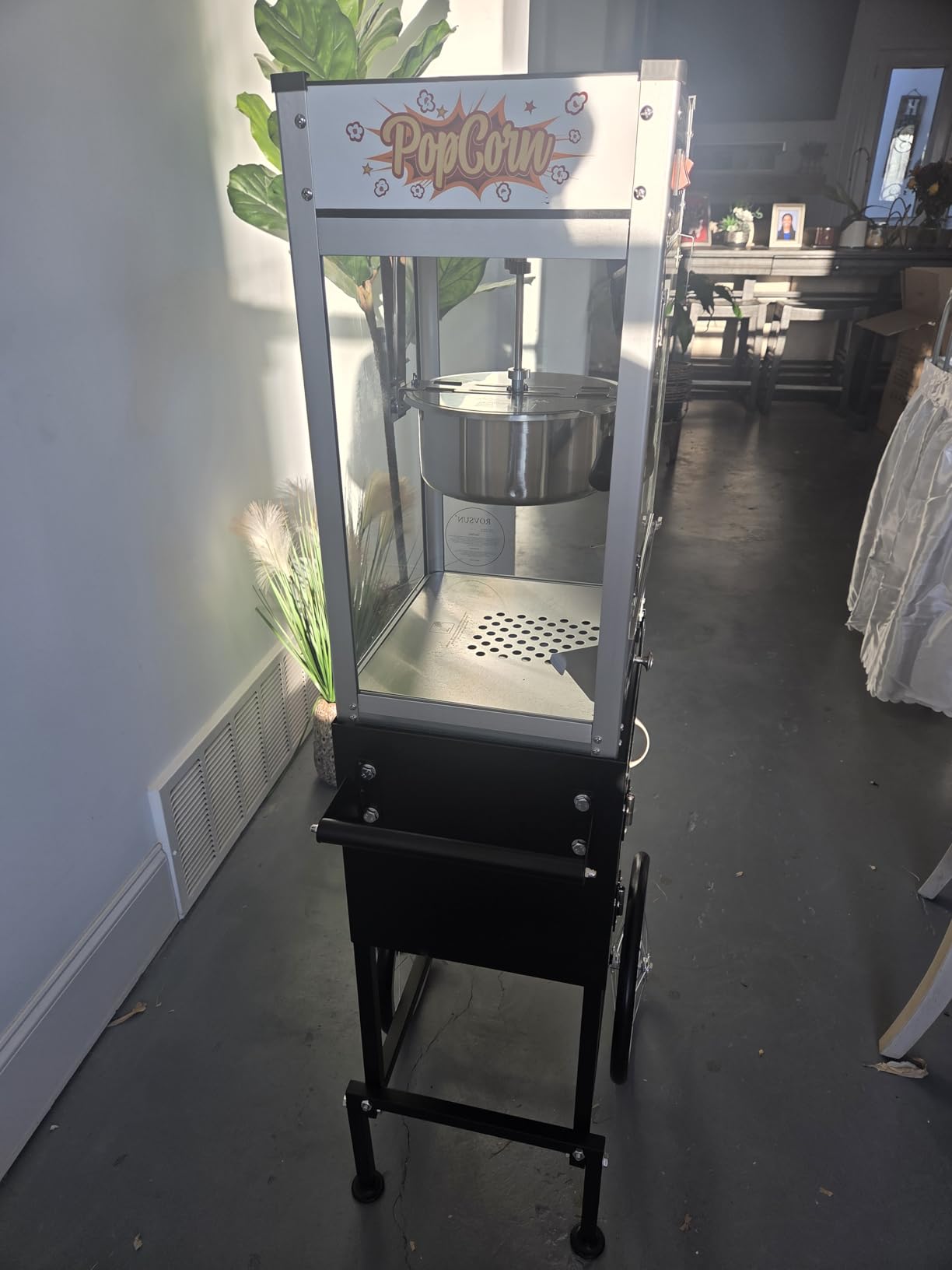 ROVSUN Popcorn Machine with Cart & 8 Oz Kettle Makes Up to 32 Cups ETL Certified, Vintage Popcorn Maker with Stainless Steel Scoop, Oil Spoon & 3 Popcorn Cups for Commercial Home Movie Theater, Red customer photo 1