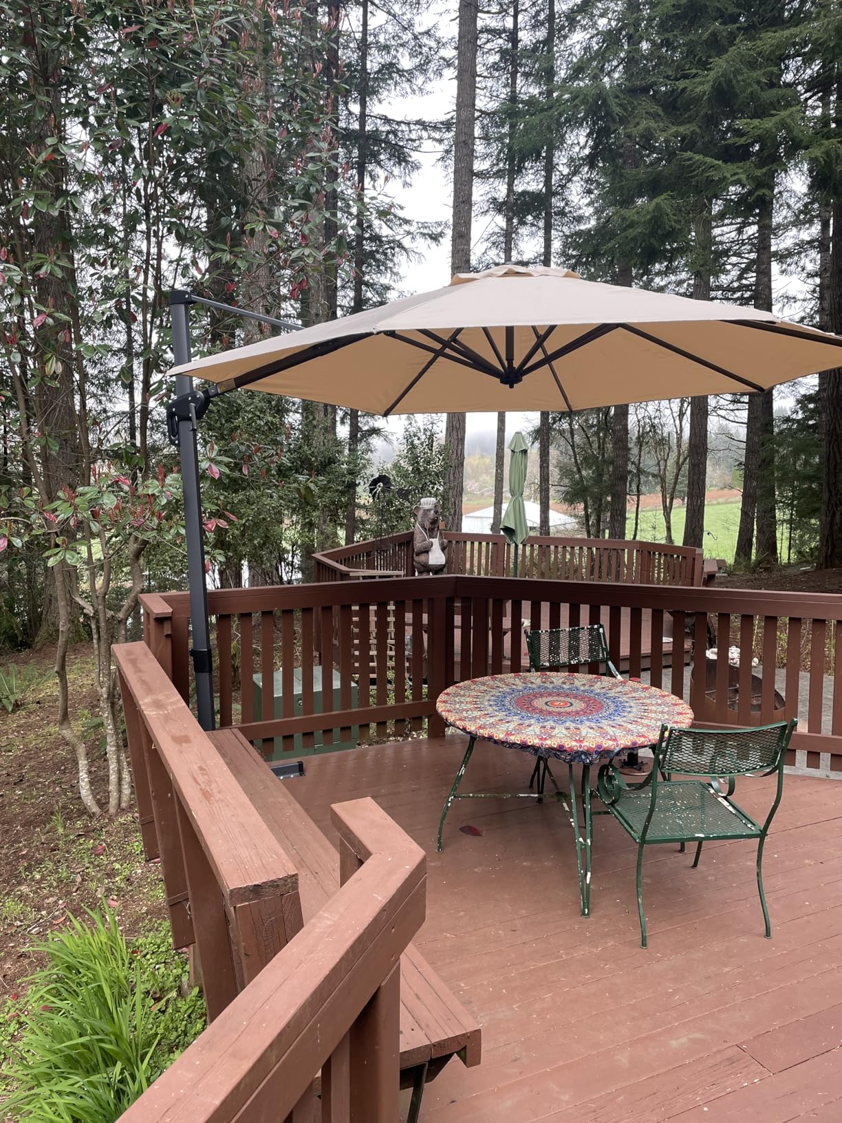 PURPLE LEAF 9' X 11.5' Patio Umbrella Outdoor Cantilever Rectangle Umbrella Aluminum Offset Umbrella with 360-degree Rotation customer photo 1