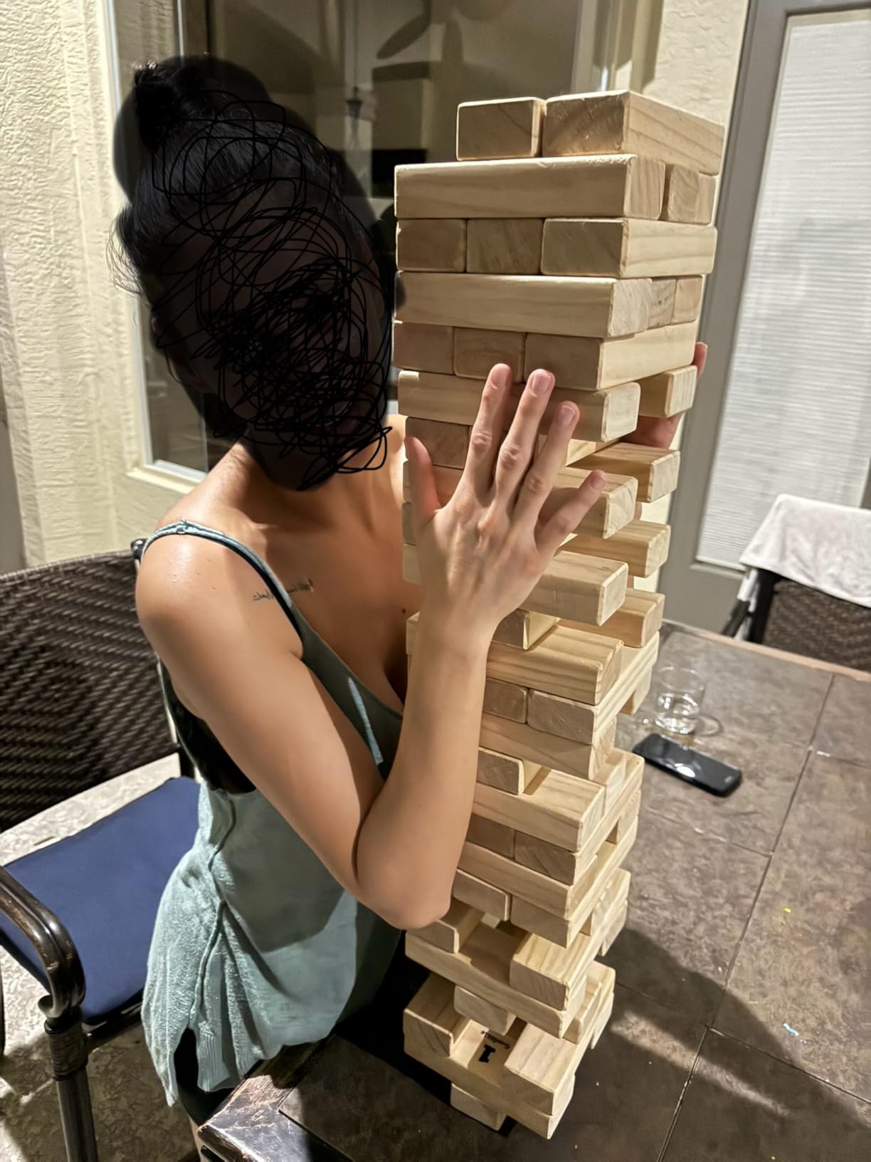 Outdoor Games Large Tower Stacking Game, 54 Wooden Blocks, Stack Up to 4 Ft Tall customer photo 1