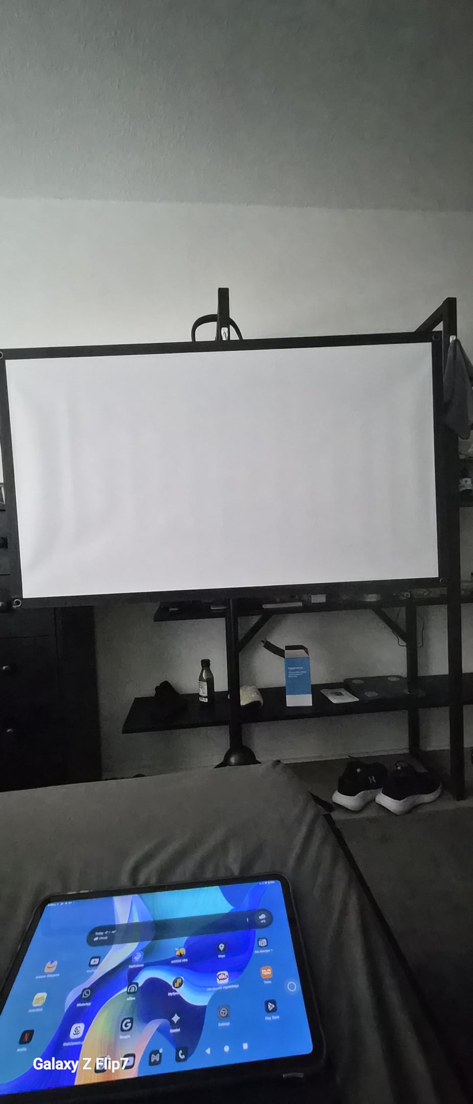 Portable Projector Screen with Stand, Outdoor Movie Screen, 80 Inch 16:9, Light-Weight, Mobile and Compact, Easy Setup and Carrying, Projection Screen with 1.2 Gain Glass Fiber, Idea for Home Cinema customer photo 1