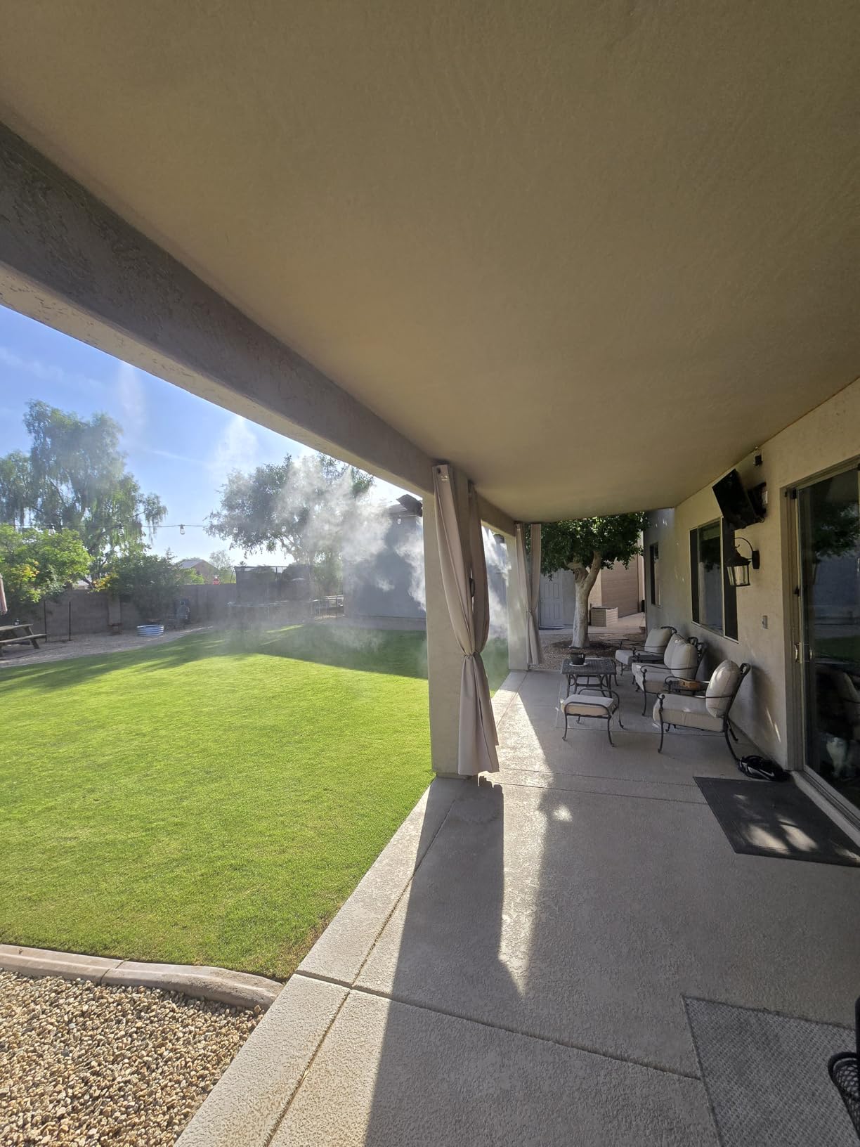 Misting System for Patio 80FT(24M), Water Mister Hose for Outdoor, Backyard Mist for Outside, Garden, Greenhouse, Deck, Umbrella, Canopy, Pool, Porch, Trampoline Sprinkler, Kids, Park, Chicken, Dog customer photo 2