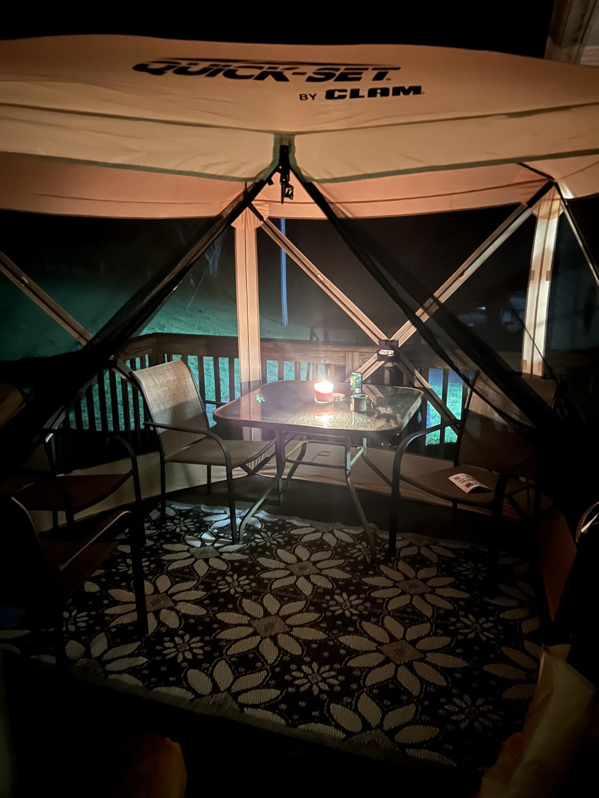 CLAM Pop Up Screen Tent, Outdoor Camping Gazebo Canopy, Venture, 9' x 9', Green customer photo 2