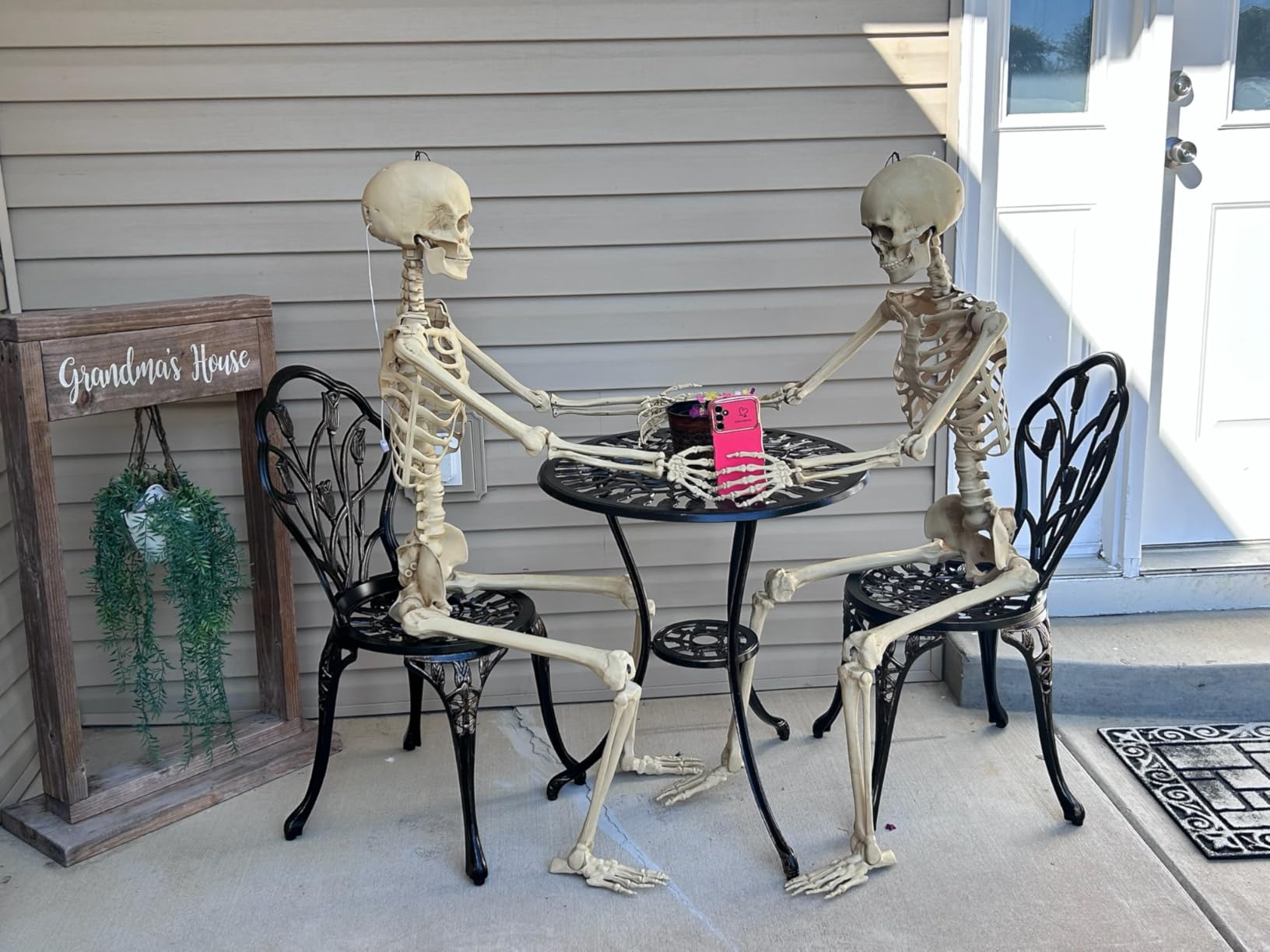 C/G 3 Piece Bistro Set, Outdoor Patio Set, Anti-Rust Cast Aluminum Bistro Table Set for Park Yard Front Porch Furniture customer photo 2