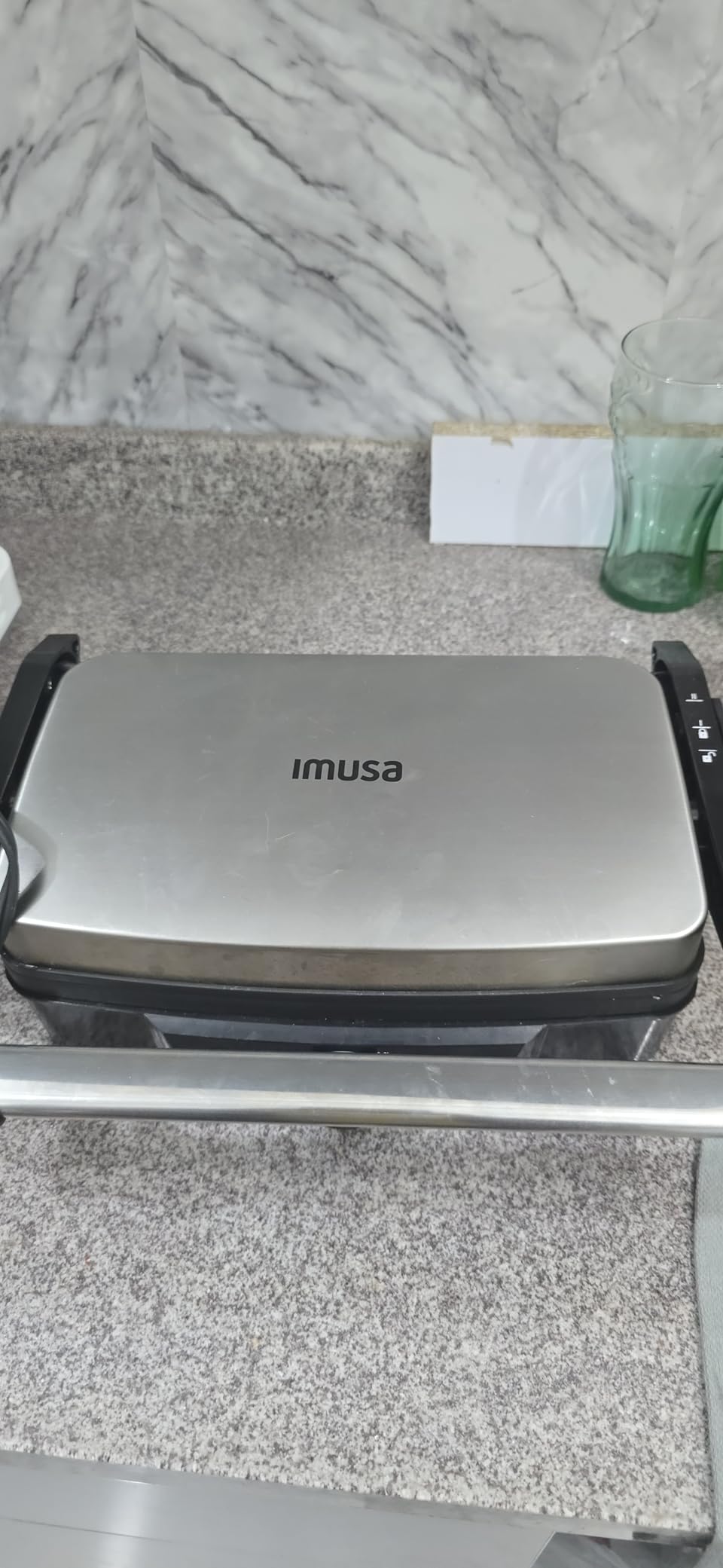 IMUSA Stainless Steel Panini Press Electric with Adjustable Temperature Settings and Nonstick Plates, 1200W customer photo 1