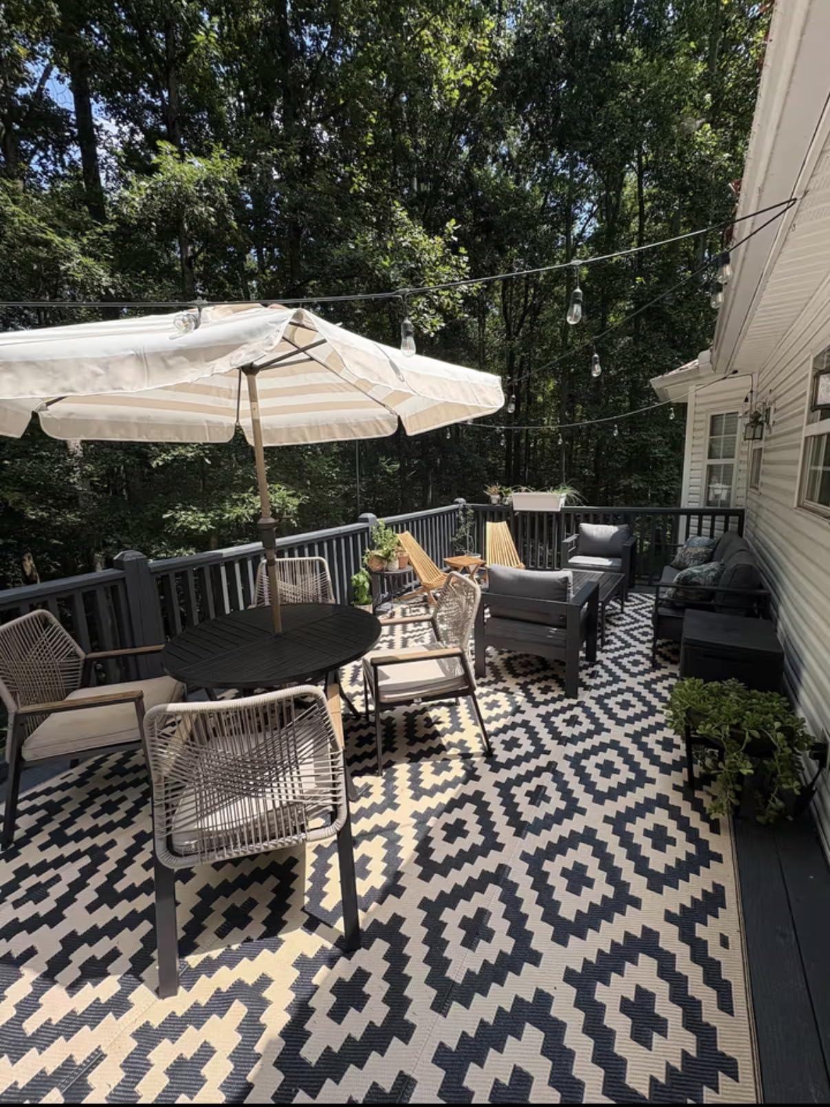 SAND MINE Waterproof Outdoor Rug 5x8 ft, Plastic Reversible Rug, Modern Area Rug customer photo 1