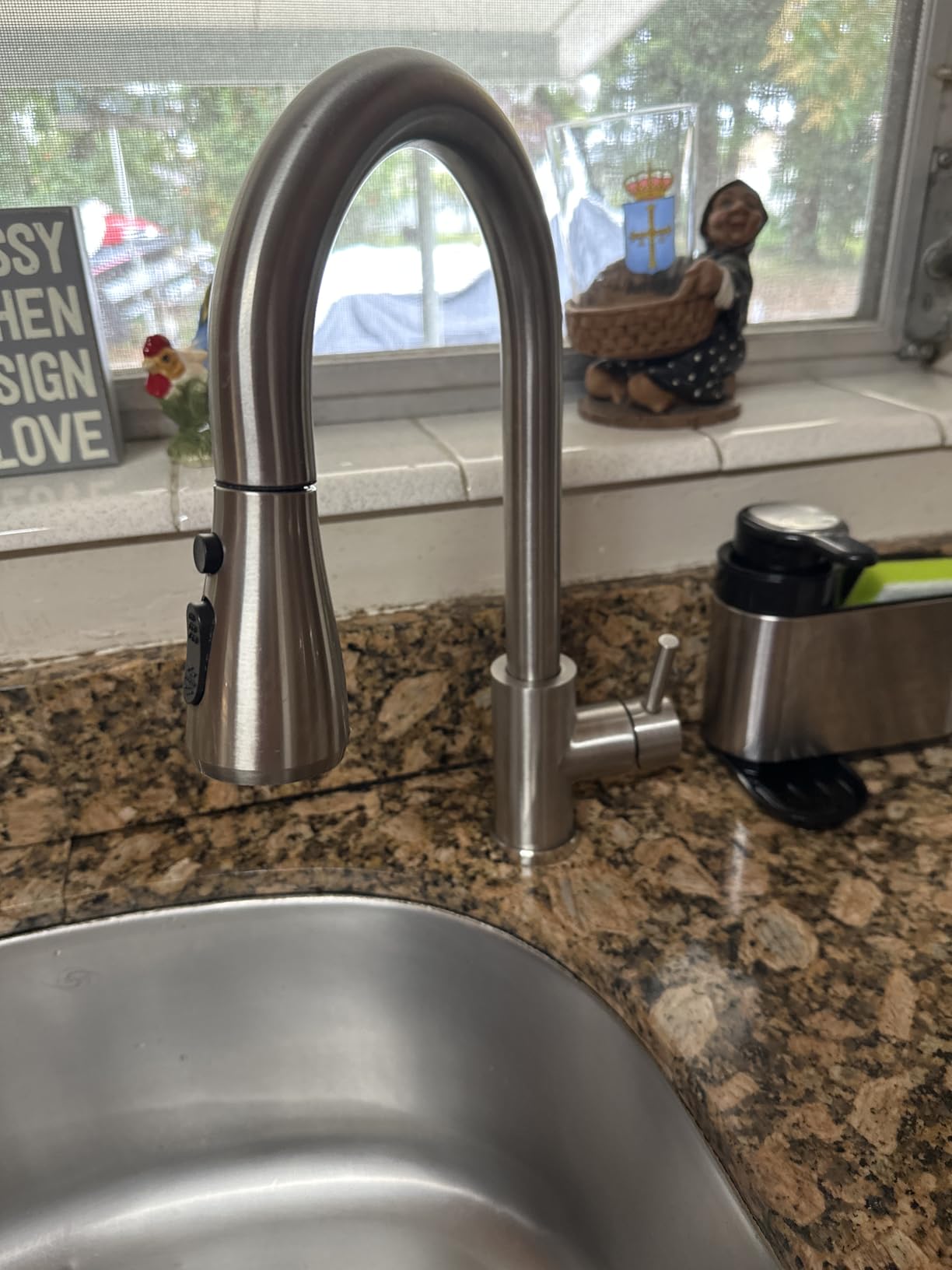 Kitchen Faucet with Pull Down Sprayer, Brushed Nickel High Arc Single Handle Kitchen Sink Faucet for Pot Filler, Stainless Steel Commercial Modern Rv Farmhouse Camper Laundry Bar Sink Faucets customer photo 2