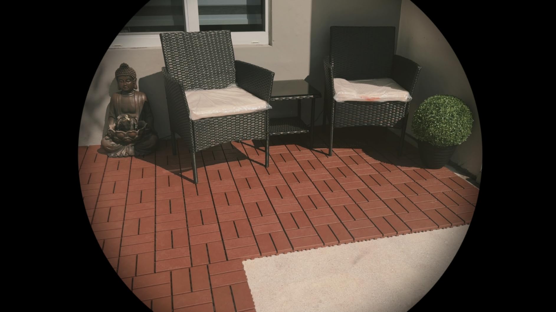 FDW Wicker Outdoor Furniture Patio Furniture Set of 3 Rattan Patio Chairs Outdoor Chairs Patio Conversation Set with Coffee Table for Yard Backyard Lawn Porch Poolside Balcony,Black customer photo 2