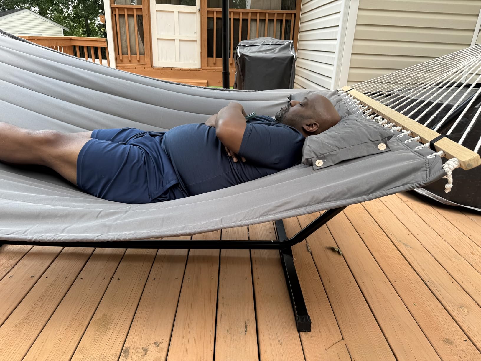 SUNCREAT 2 Person Hammock with Stand, Heavy Duty Portable Hammocks, 475 lbs Capacity, Dark Grey customer photo 1
