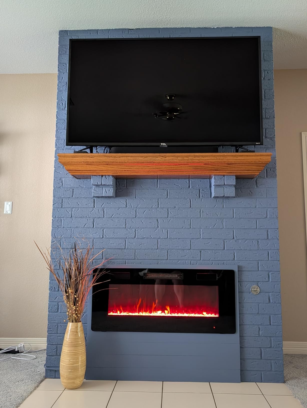 Electactic 36 Inch Electric Fireplace Insert Ultra-Thin - Recessed & Wall-Mounted Fireplace Heater with Thermostat, Adjustable Flame, Remote Control - Linear with Timer, Touch Screen, 750/1500W customer photo 2