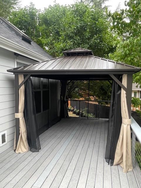 PURPLE LEAF 6' X 8' Hardtop Grill Gazebo for Patio Permanent Metal Roof with 2 Side Shelves Deck Yard Tent Aluminum Garden Outside Sun Shade Outdoor BBQ Canopy customer photo 2