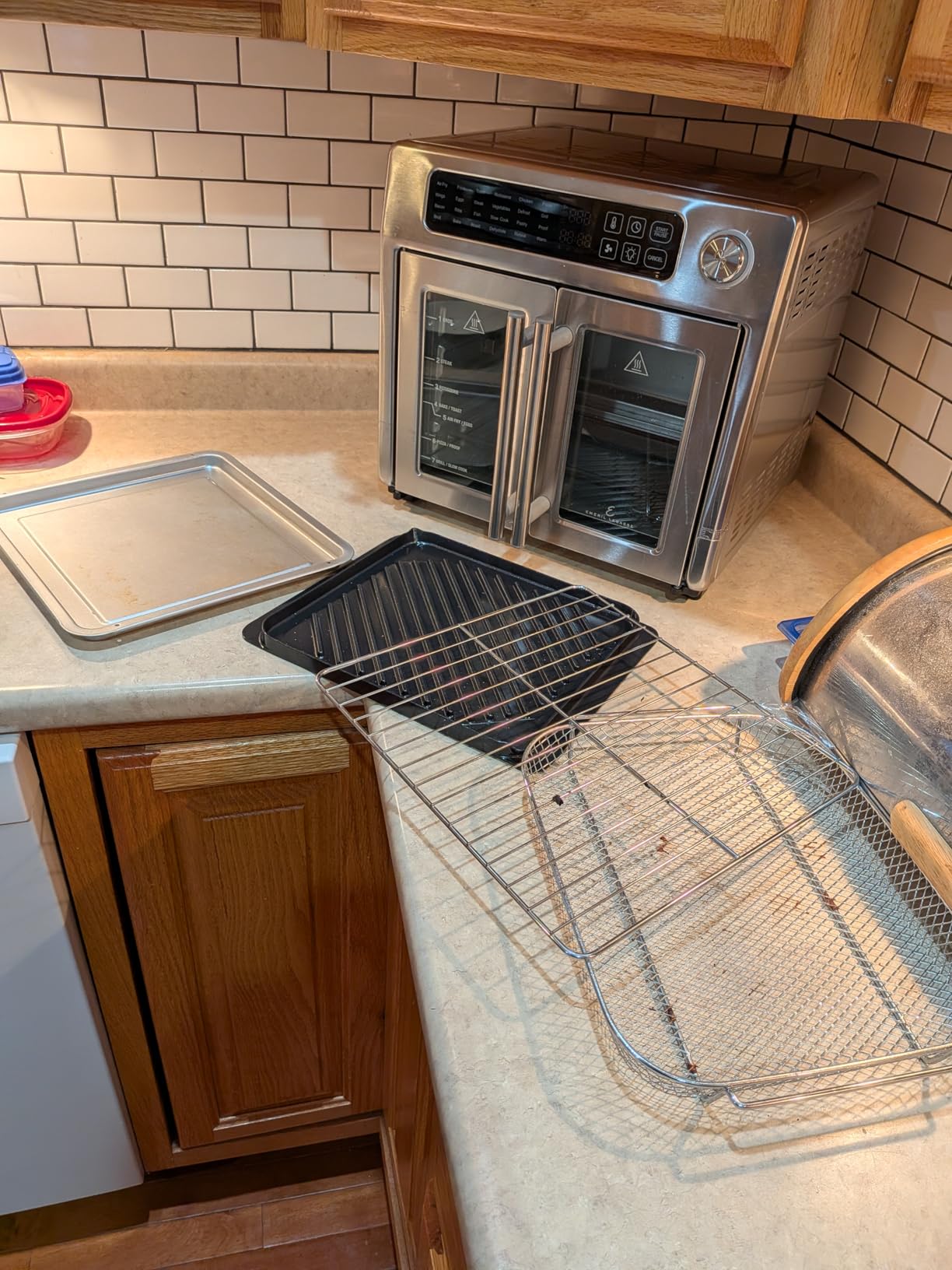 Emeril Lagasse Extra Large French Door Air Fryer Toaster Oven Combo, 24 Cooking Functions and Digital Controls, 7 Accessories Included, Stainless Steel Finish, 26QT Capacity customer photo 1