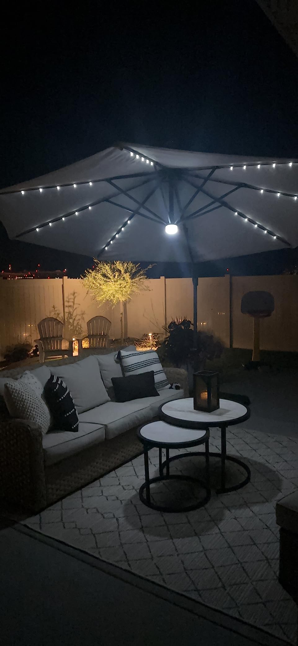 Best Choice Products 10ft Solar LED Cantilever Patio Umbrella, 360-Degree Rotation Hanging Offset Market Outdoor Sun Shade for Backyard, Deck, Poolside w/Lights, Easy Tilt, Cross Base customer photo 1
