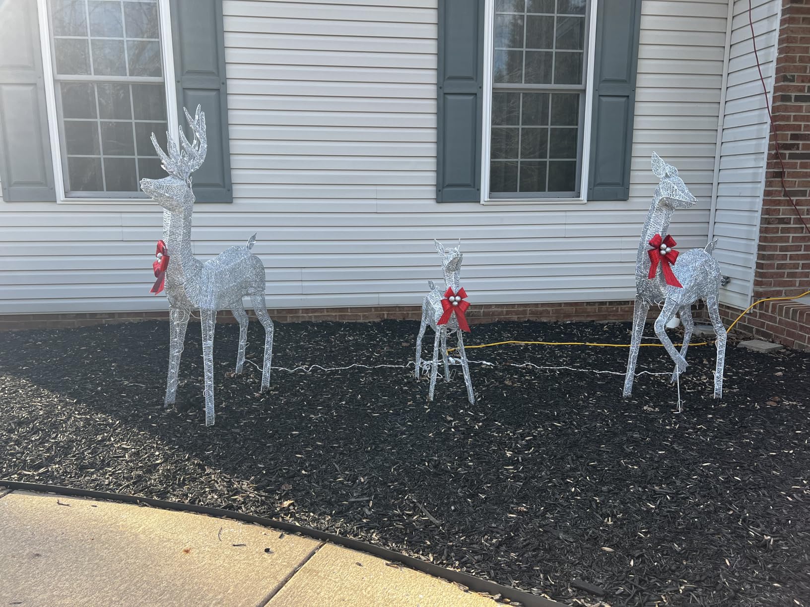 Best Choice Products 3-Piece Large Lighted Christmas Deer Family Set 5Ft Outdoor Yard Decoration with 360 LED Lights, Stakes, Zip Ties - White customer photo 1