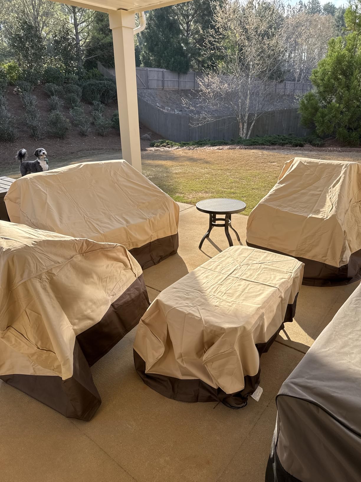loriano Patio Furniture Cover Set, 4 Piece Outdoor Furniture Cover Waterproof, 600D Heavy Duty Lawn Patio Set Covers customer photo 1