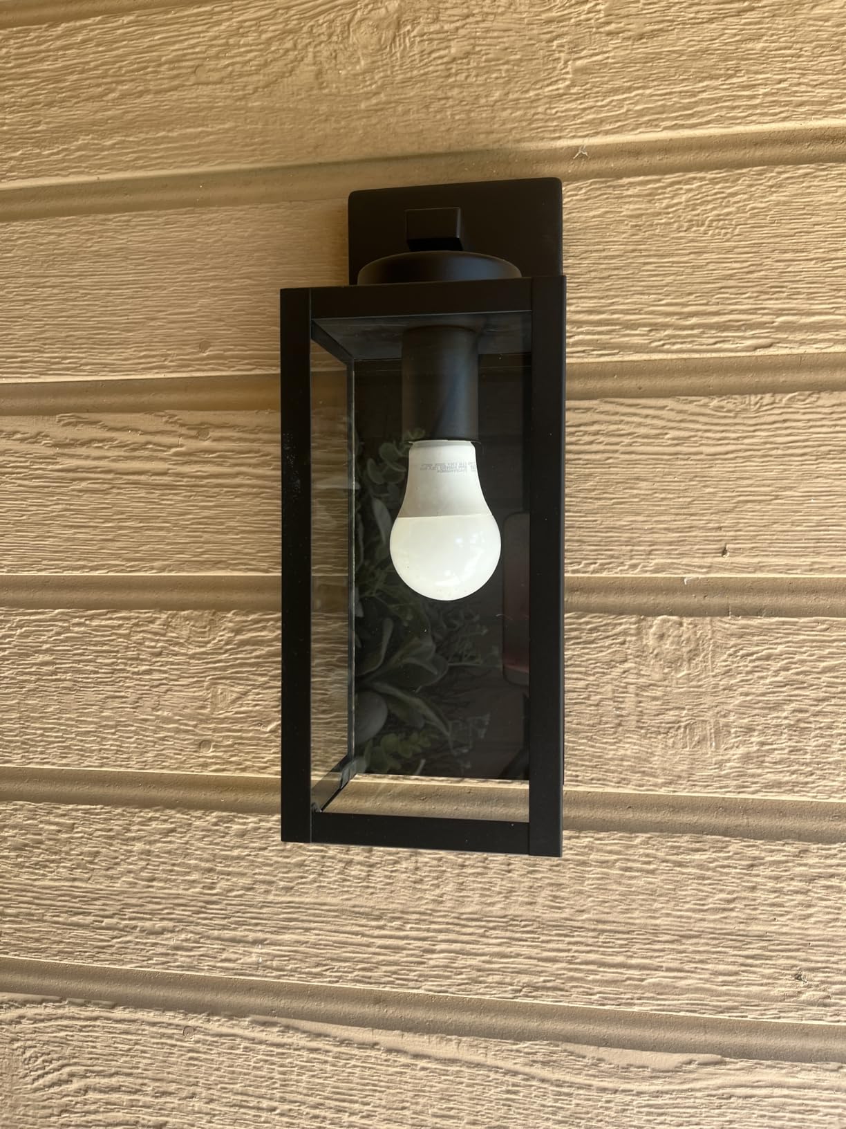 Outdoor Wall Light Fixtures, Exterior Waterproof Wall Lanterns, Porch Sconces Lighting with E26 Sockets & Glass Shades, Modern Matte Black Outside Lights for Patio Front Door Entryway Garage, 2-Pack customer photo 1