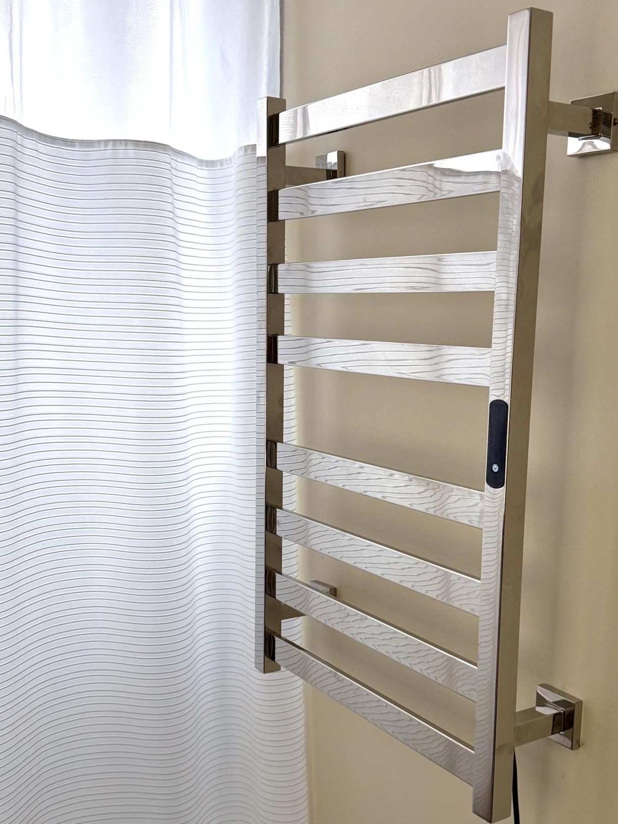 Towel Warmer, Towel Heater Rack for Bathroom, 8-bar Electric Towel Dryer Wall-Mounted Plug-in Bath Heater, 201 Stainless Steel Hot Towel Rack with Timer and Smart Temperature Control customer photo 1