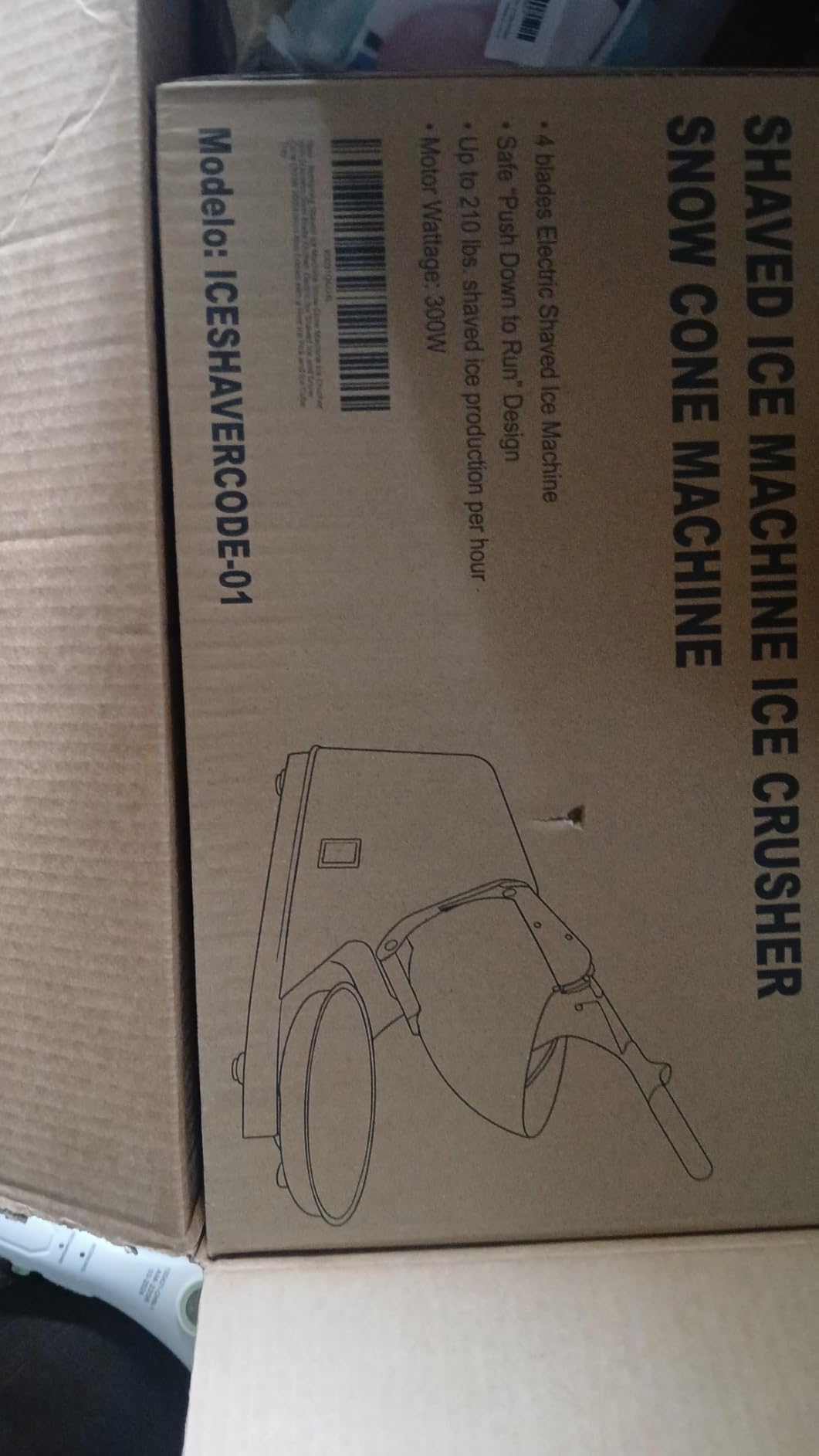 Snow Cone Machine Shaved Ice Machine Ice Crusher with Stainless Steel Blade Kitchen Electric for Shaved Ice and Snow Cone (300W 2000r/min) Also Comes with a Free Ice Pick and Ice Cube Tray customer photo 2