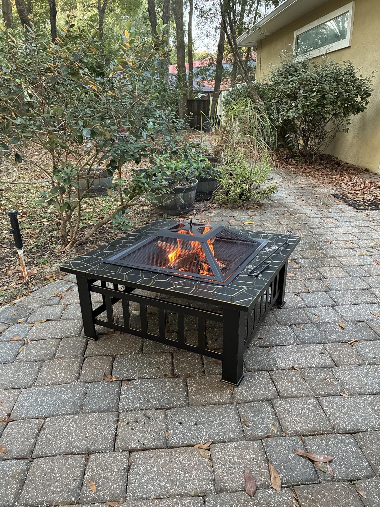 Devoko Outdoor Fire Pit, 32 Inch Firepit Table Metal Outdoor Fireplaces with Waterproof Cover for Outside Patio Camping customer photo 1