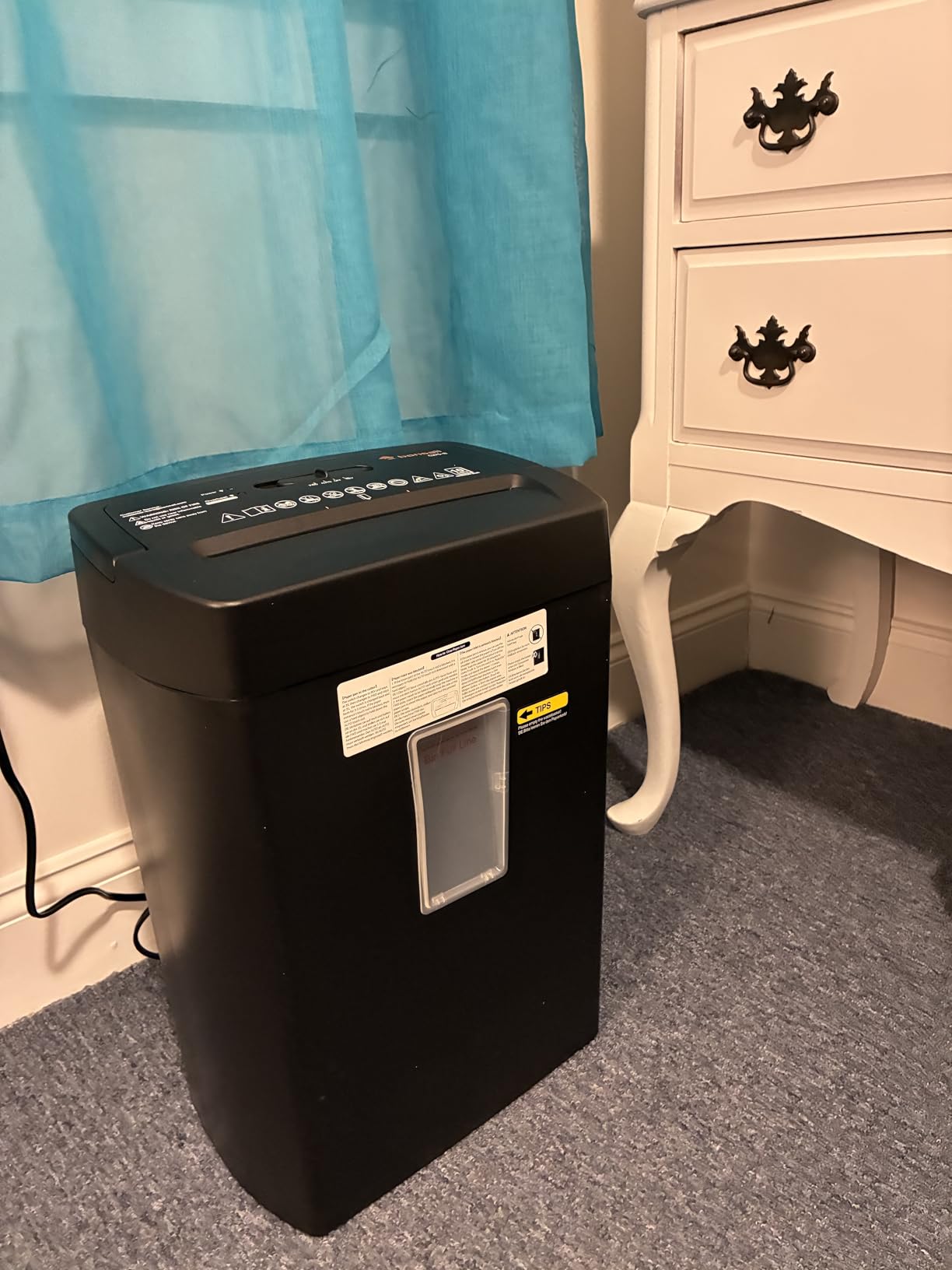 Bonsaii 12-Sheet Cross Cut Paper Shredder, 5.5 Gal Home Office Heavy Duty Shredder for Paper, Credit Card, Mail, Staples, with Transparent Window, High Security Level P-4 (C275-A) customer photo 2
