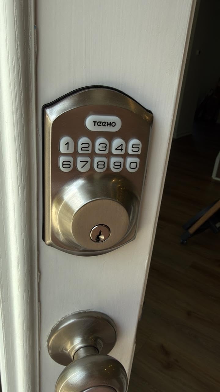 TEEHO TE001 Keyless Entry Door Lock with Keypad - Smart Deadbolt Lock for Front Door with 2 Keys - Auto Lock - Easy Installation - Satin Nickel customer photo 1