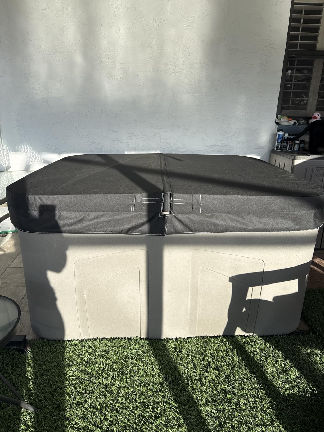 LifeSmart 4-Person Plug & Play Square Hot Tub with Thermal Cover, Sand - Home Outdoor Backyard Spa with 13 Jets and Underwater LED Light customer photo 2
