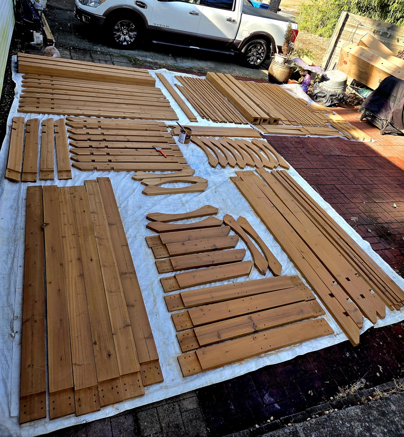 Backyard Discovery Beaumont 16' x 12' Traditional Cedar Wood Pergola Kit with Trellis Roof, All-Season Durability, High-Wind Rating, PowerPort, Shade for Outdoor Patio, Deck, Garden, and Entertaining customer photo 2