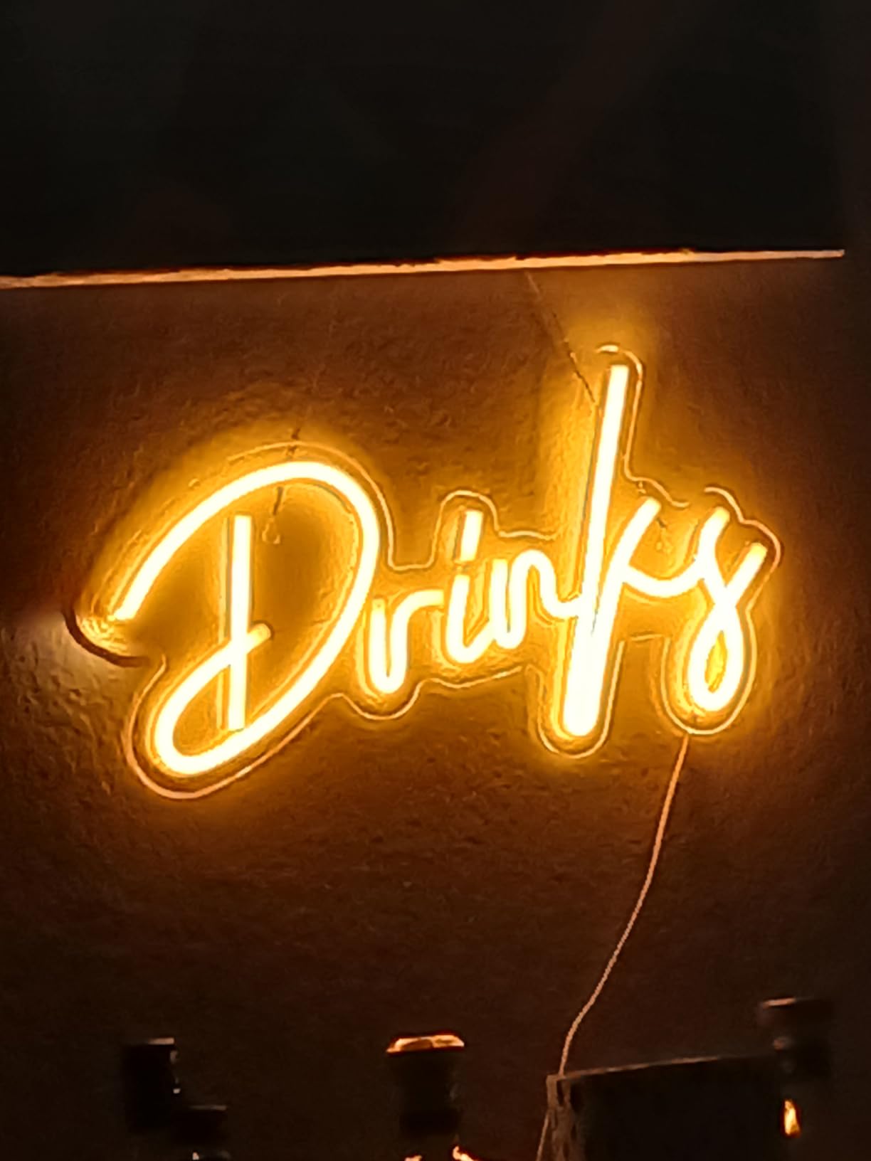 Looklight Drinks Neon Sign,Letters Bar Neon Light,Led Neon Signs for Wall Decor,Warm White Neon Light Sign,USB Light Up Sign for Kitchen Restaurant Bar Cart Accessories Christmas customer photo 2
