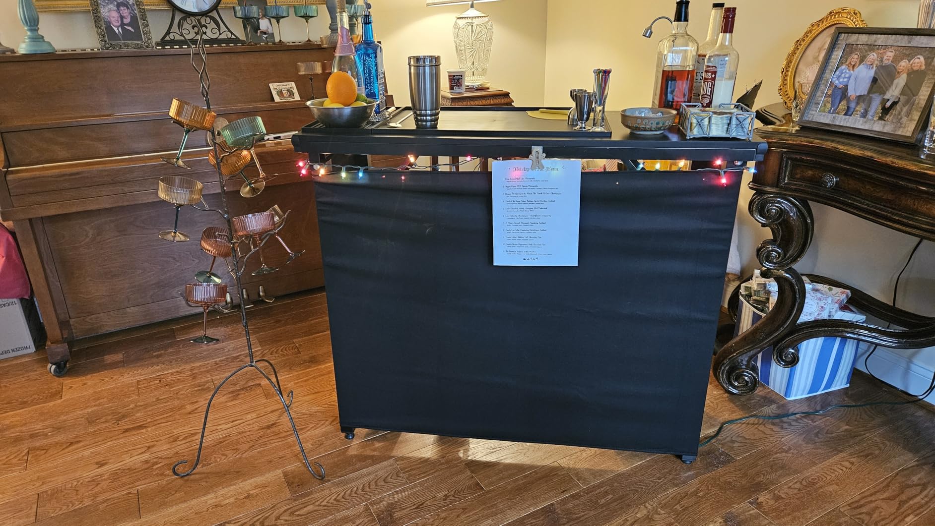 GoBar PRO Commercial Grade Portable Bar Table - Mobile Bartender Station for Events - Includes Black Skirt and Carry Case - Standard or LED customer photo 1