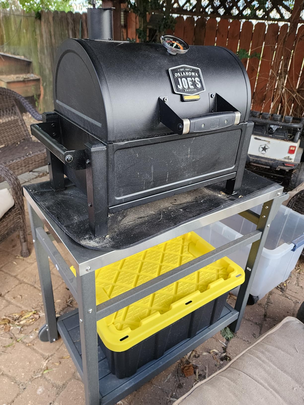 TORVA Outdoor Prep Grill Carts, 303 Stainless Steel Tabletop with High Load Capacity Portable BBQ Table, HDPE Durable Frame 2-Tier Storage Cart, White customer photo 2