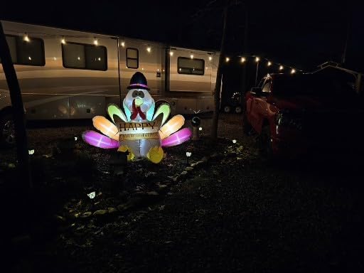 MICOCAH 6FT Thanksgiving Inflatables Turkey Decor with Pilgrim Hat & Colorful Tail, Build in LEDs Blow up Turkey Inflatable Outdoor Indoor Lawn Yard Thanksgiving Decorations - Autumn Holiday Harvest customer photo 1