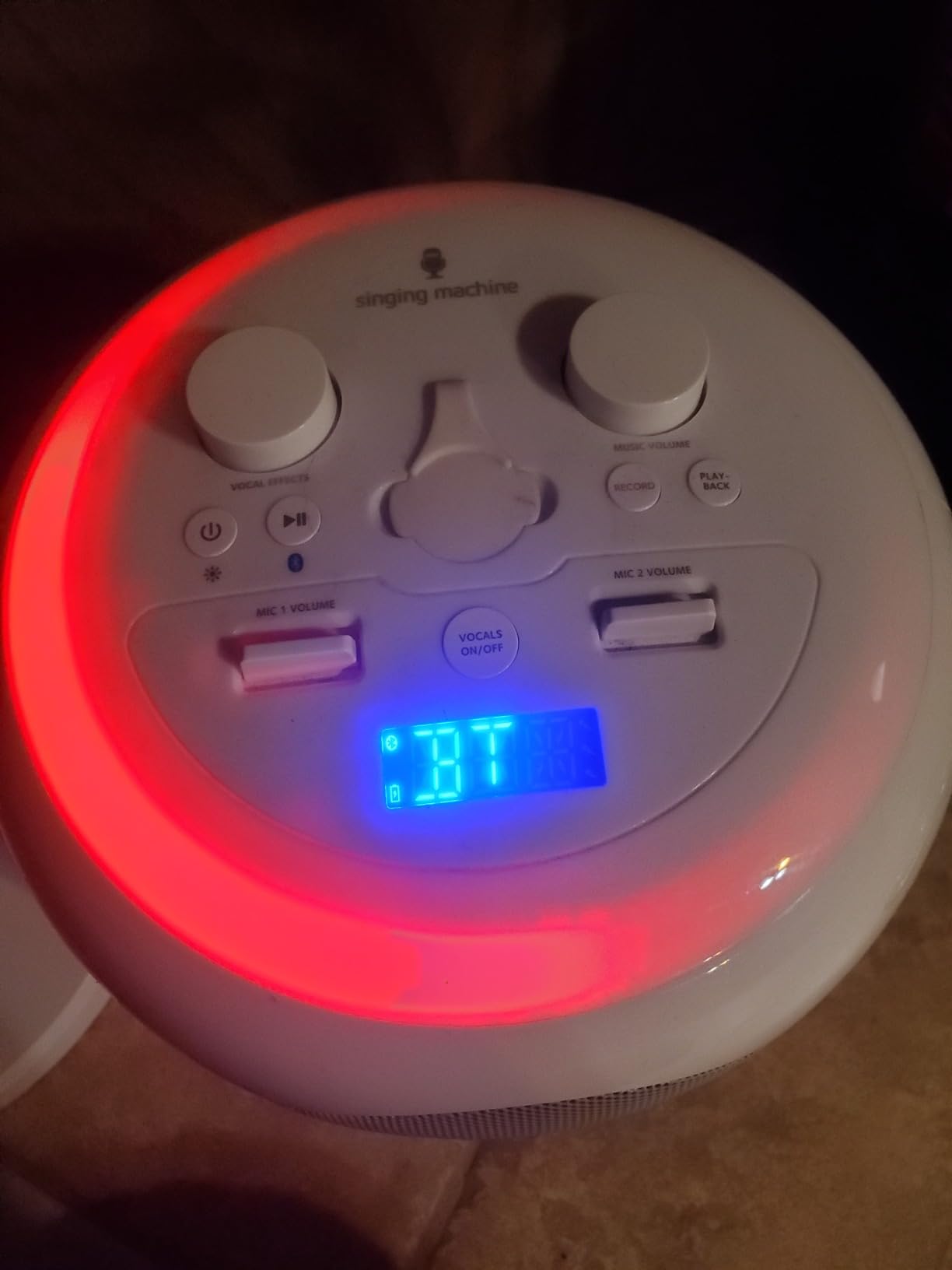 Singing Machine SingCast MAX Bluetooth Video Casting Karaoke Machine, Party Speaker, Microphone, 22 Voice Effects, Pitch Correction, Lights, Stand, 35W Sound for PA System Function for Adults & Kids customer photo 1