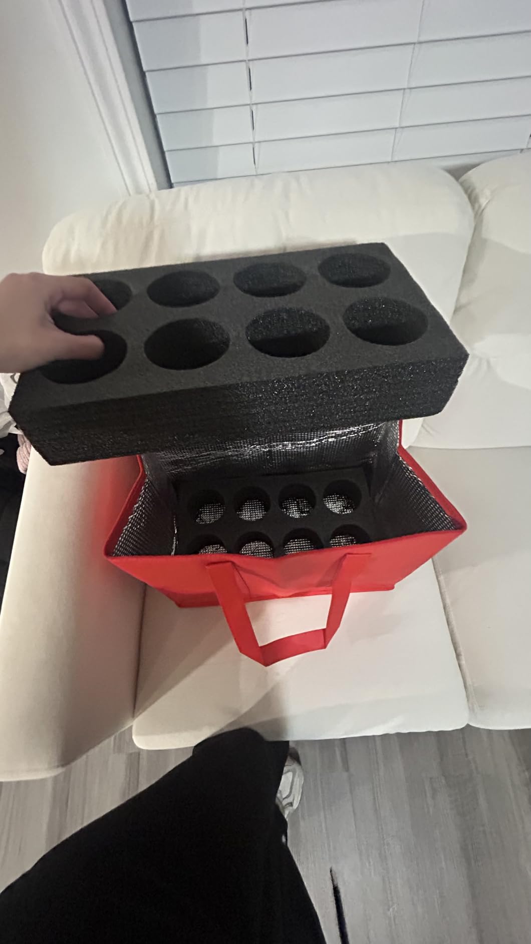 Bodaon Insulated Food Delivery Bag for Hot and Cold Meal, XXX-Large Grocery Tote Insulation Bag for Catering/Drivers, Pizza Warmer, Grocery Bags, Cooler Bag, food warmers for parties (Black-Red, 1Pk) customer photo 2