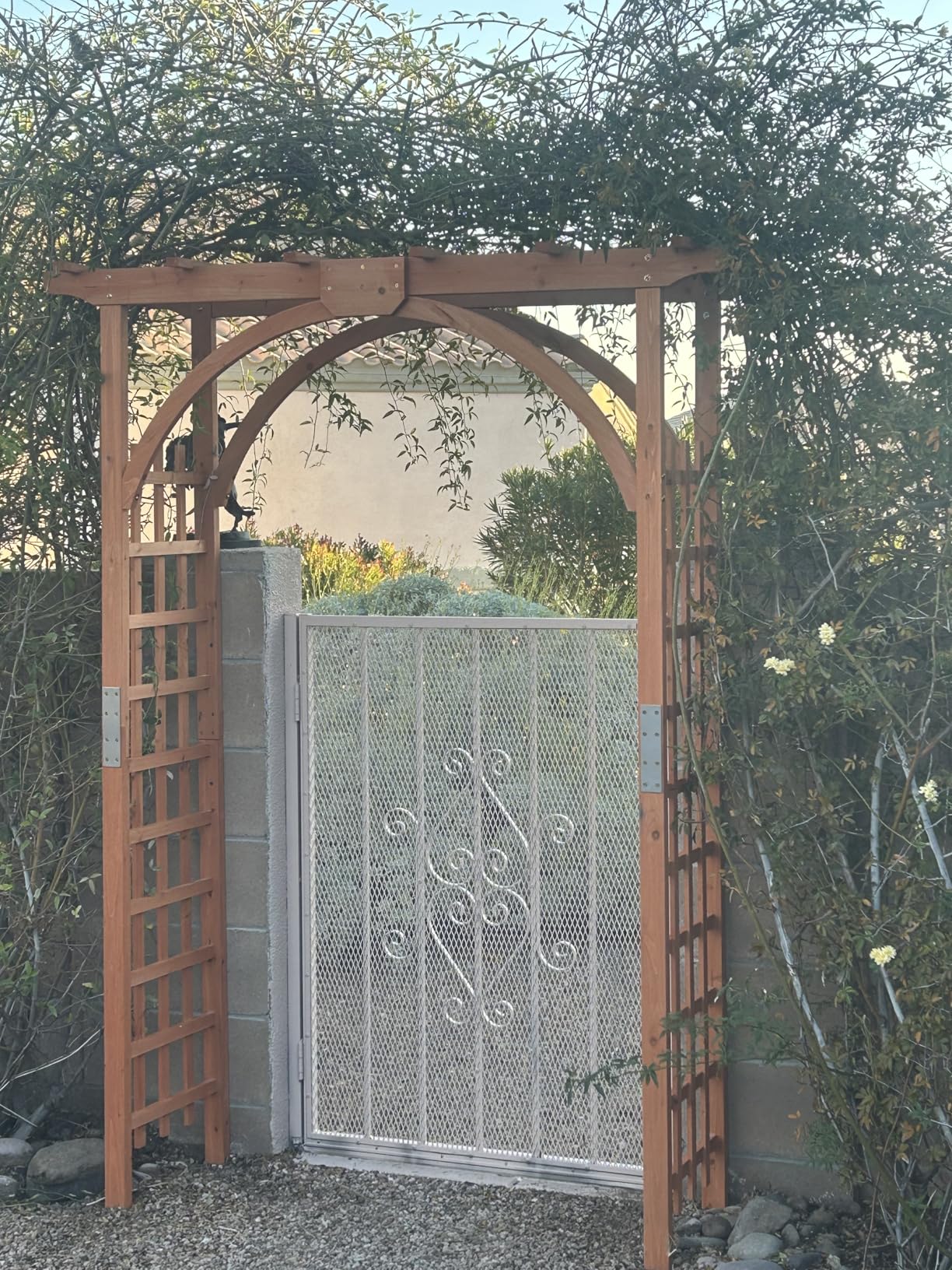 Yaheetech 85in Wooden Garden Trellis Horticulture Garden Arch Arbor for Climbing Planting Plant Stand in Garden Yard Outdoor, Brown customer photo 1